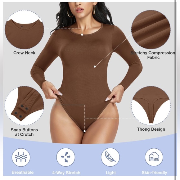 Women👱🏽‍♀️TummyControl Long Sleeve Seamless Compression Body Shaper Sz 3XL/4XL - Picture 8 of 9